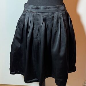 Anne Klein Black Satin Skater Skirt